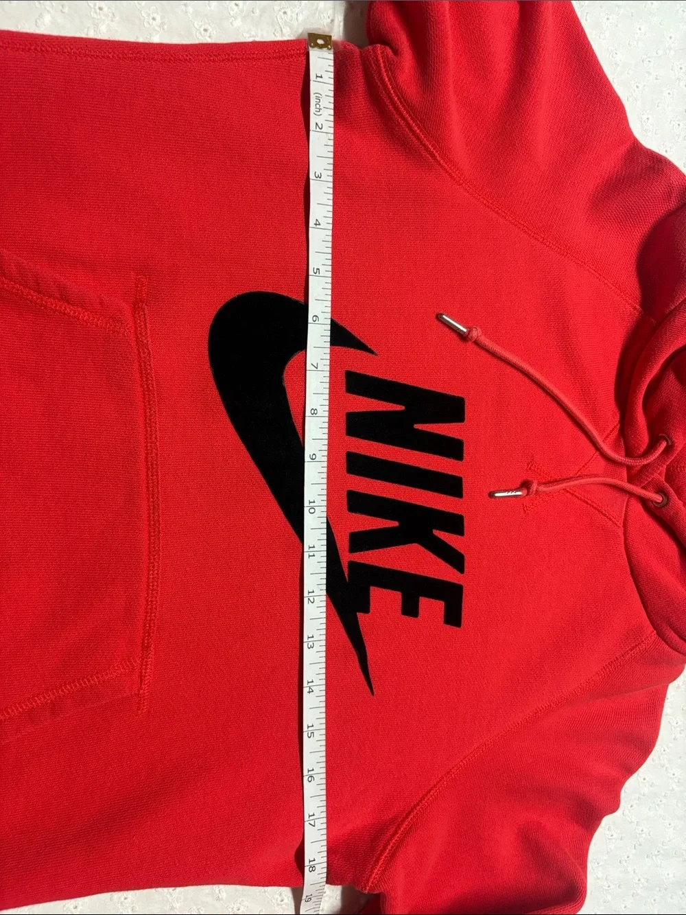 Nike Red Women’s Crewneck Hoodie with Black Logo